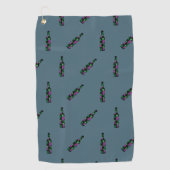 Wijn flesje donker golfhanddoek (Voorkant)