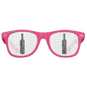 Wijn flesje donker retro zonnebril (Voorkant)