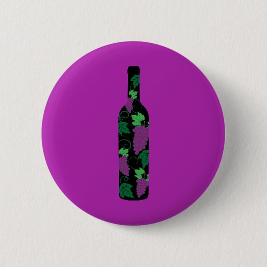 Wijn flesje donker ronde button 5,7 cm (Voorkant)