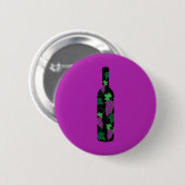 Wijn flesje donker ronde button 5,7 cm (Voorkant /achterkant)