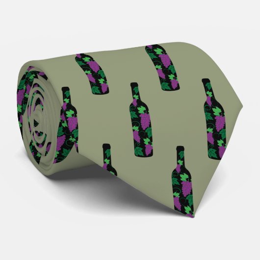 Wijn flesje donker stropdas (Opgerold)