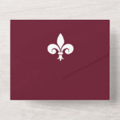 Wijn Fleur de Lis All in One Wedding Invite All In One Uitnodiging (Achterkant)