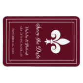 Wijn Fleur de Lis Save the Date Magnet Magneet (Horizontaal)