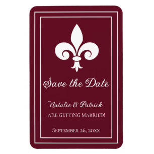 Wijn Fleur de Lis Save the Date Magnet Magneet