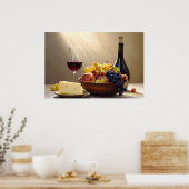 Wijn, Fruit, en Kaas Poster (Keuken)