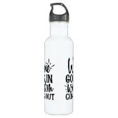 Wijn gaat uit in wijsheid waterfles  (Achterkant)