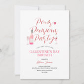 Wijn Galentine's Day Party Brunch Diner Valentijn Kaart (Voorkant)