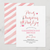 Wijn Galentine's Day Party Brunch Diner Valentijn Kaart (Voorkant / Achterkant)