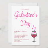Wijn Galentine's Day Party Kaart (Voorkant)