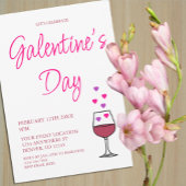 Wijn Galentine's Day Party Kaart