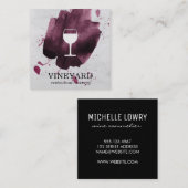 Wijn geborsteld textuur / wijnglas vierkante visitekaartje (Voorkant / Achterkant)