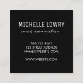 Wijn geborsteld textuur / wijnglas vierkante visitekaartje (Achterkant)