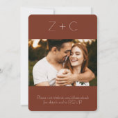 Wijn gekleurde herfst bruiloft uitnodiging (Achterkant)