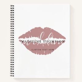 Wijn getinte lippen Calligraphy Schrift QR-code Notitieboek