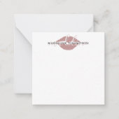 Wijn getinte lippen kalligrafie script notitiekaartje (Voorkant)