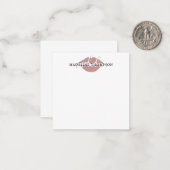 Wijn getinte lippen kalligrafie script notitiekaartje (Voorkant / Achterkant in situ)