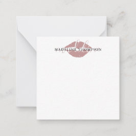 Wijn getinte lippen kalligrafie script notitiekaartje