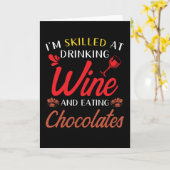 Wijn Gezegde Grappig Kaart (Gele Bloem)