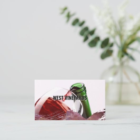 Wijn Giet in glas | artistiek Visitekaartje (Staand voorkant)