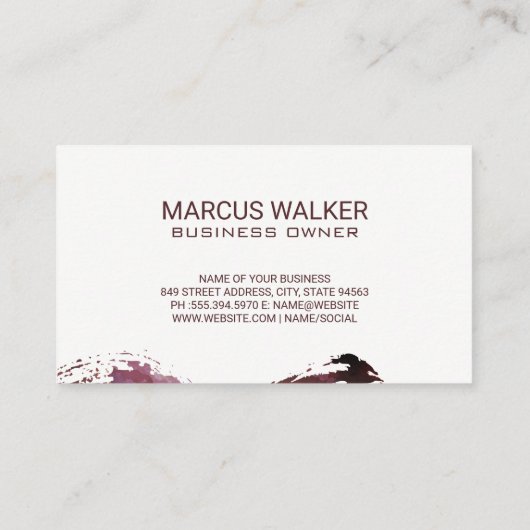 Wijn Giet in glas | artistiek Visitekaartje (Achterkant)