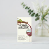 Wijn giet in glas visitekaartje (Staand voorkant)