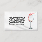 Wijn giet in glas | wijnfles visitekaartje (Voorkant)