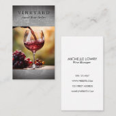 Wijn giet in glas | wijnmakerij visitekaartje (Voorkant / Achterkant)