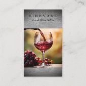 Wijn giet in glas | wijnmakerij visitekaartje (Voorkant)