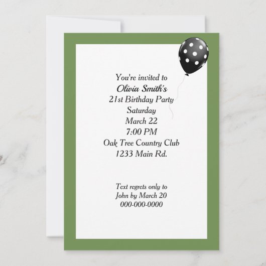 Wijn gieten 21ste verjaardag partij kaart (Achterkant)