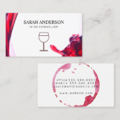 Wijn gieten met wijnvlek visitekaartje (Voorkant / Achterkant)