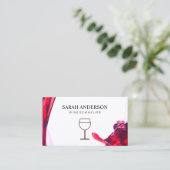 Wijn gieten met wijnvlek visitekaartje (Staand voorkant)