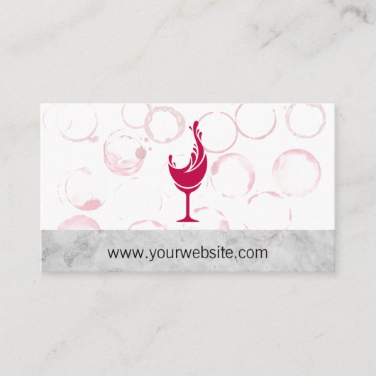 Wijn gietende splash-logo | Glasvlekken Afsprakenkaartje (Voorkant)