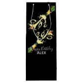 Wijn Gift Bag-Champagne Splash-Happy Birthday Wijn Cadeautas (Achterkant)