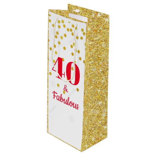 Wijn Gift Bag - Milestone Gold Cadeautas (Voorkant Gekanteld)