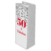 Wijn Gift Bag - Milestone Silver Wijn Cadeautas (Voorkant Gekanteld)