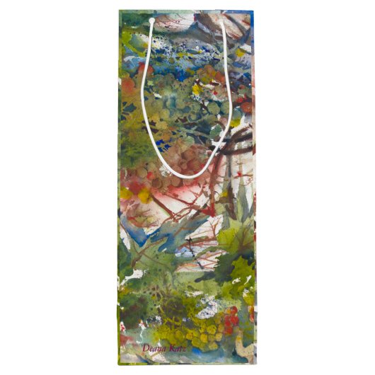 Wijn Gift Bag Vineyard Painting Cadeautas (Achterkant)
