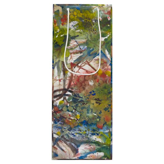 Wijn Gift Bag Vineyard Painting Wijn Cadeautas (Voorkant)