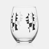 Wijn Glas Abstract Design Dubbele Zijde (Voorkant)
