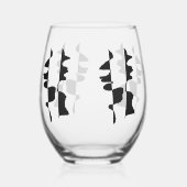 Wijn Glas Abstract Design Dubbele Zijde (Achterkant)