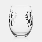Wijn Glas Abstract Design Dubbele Zijde (Links)