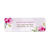 Wijn Glas Bloemachtige Bruiloft Feest Etiket (Voorkant)