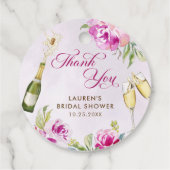 Wijn Glas Bloemige Bruids Shower Bedankjes Labels (Achterkant)