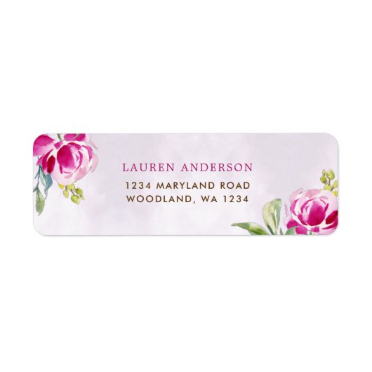 Wijn Glas Bloemige Bruiloft Feest Etiket (Voorkant)