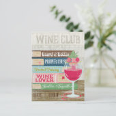 Wijn Glas Boek Stack Wijn Club Boek Liefhebber Briefkaart (Staand voorkant)