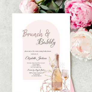 Wijn Glas Boho Bloemen Parels Brunch & Bubbly Kaart