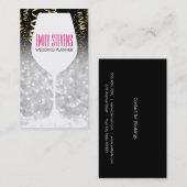 Wijn Glas | Bokeh, Confetti Visitekaartje (Voorkant / Achterkant)