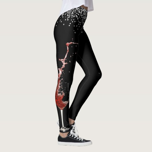 Wijn Glas Diamanten Confetti Bruiloftsfeest Leggings (Rechts)