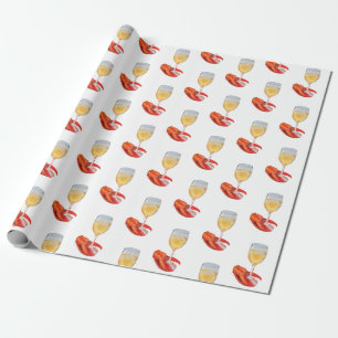 Wijn Glas en Kreeftklauw Inpakpapier