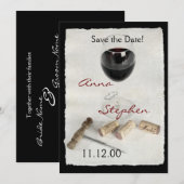 Wijn glas en kurken kaart (Voorkant / Achterkant)