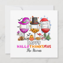 Wijn Glas Fijne Hallowthanksmas T-Shirt